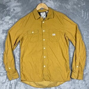 Diesel Co Mens Mustard Yellow Corduroy Button Down Shirt Regular Fit Size L